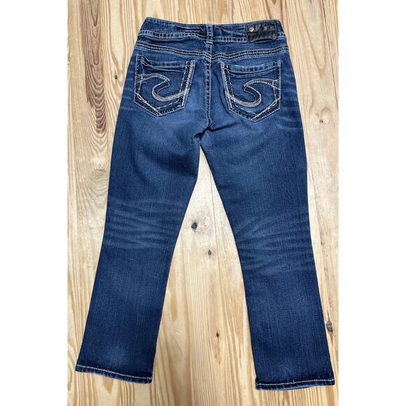 Silver Jeans Women's Mid Capri Jeans Suki Fluid Blue Denim Y2K Size 27 x 22.5 - Picture 2 of 7